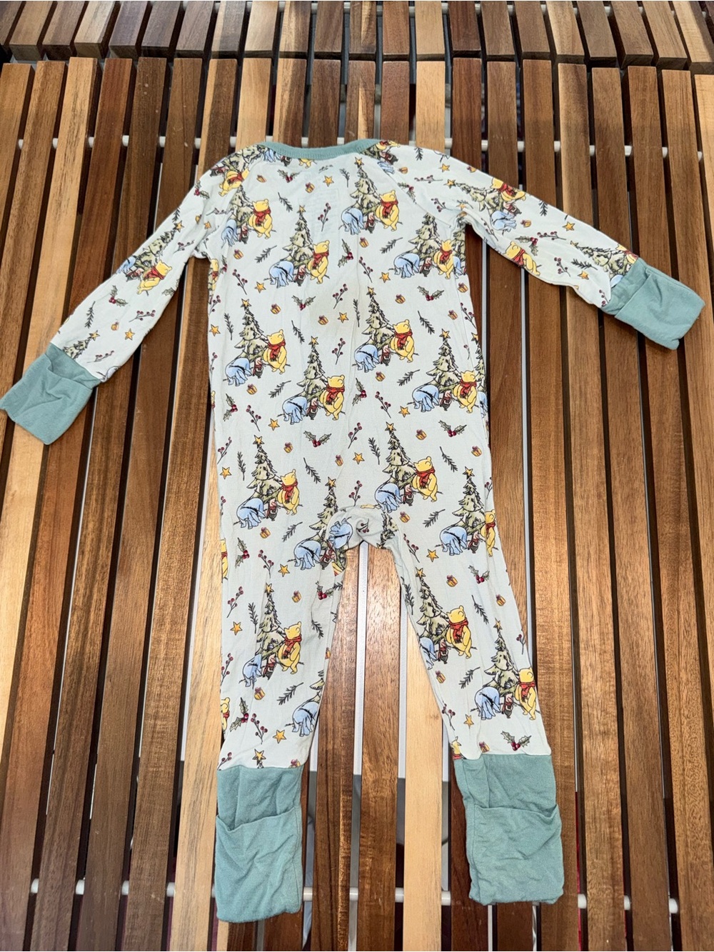NWOT Little Bug Bamboo onesie Footie 3-6M Christmas Winnie The Pooh Pajamas - Picture 4 of 4